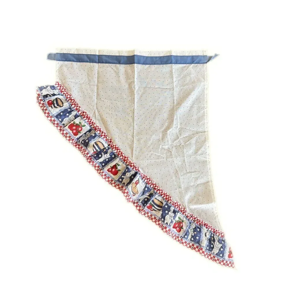 Pilsbury Doughboy valence 1 single curtain poppin Fresh 1998 white mini polka do